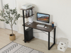 H-shaped Wooden Computer Table with Bookshelf HWD-CRG-002